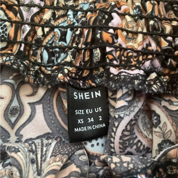 4/$25 SHEIN Paisley Print Tiered Mini Skirt Women’s XS Smocked Elastic Waistband - Picture 8 of 10